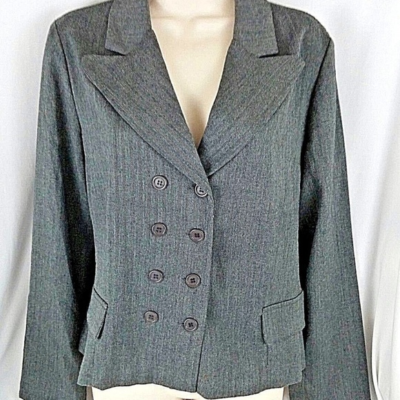 Breakin' Loose Blazer Size 10 Gray Solid Lined - Picture 2 of 4